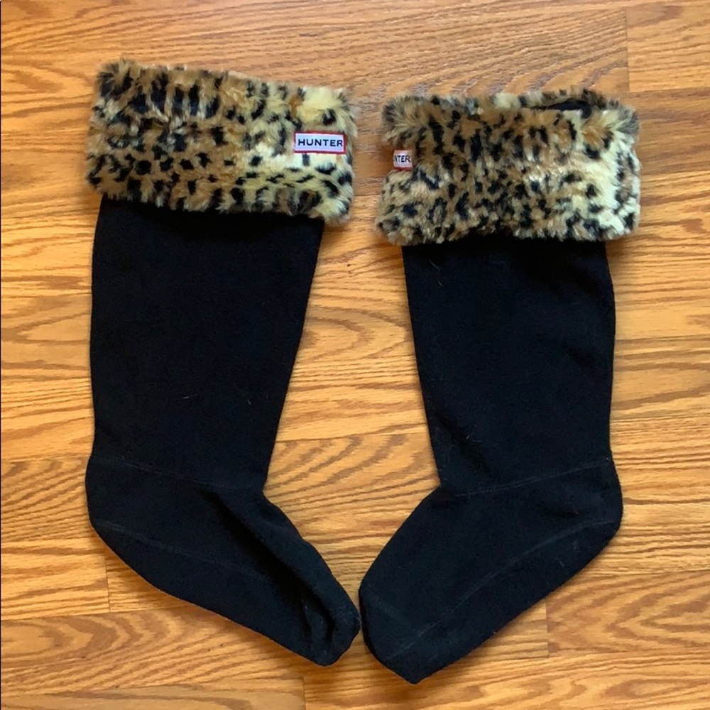 Hunter boot Cheetah print socks